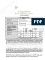 Programa y Planificación OU1 2023