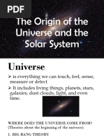 Origin of The Universe and Solar System