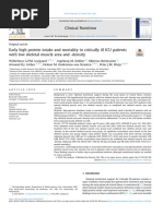 Early High Protein Intake and Mortality in Critically Ill ICU Patients With Low Skeletal Muscle Area and - Density