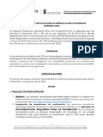 Convocatoria-ProMAP-2024. Convocatoria de Movilidad Nivel Posgrado 2024, Instituto Politécnico Nacional