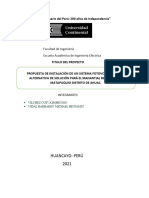 Propuesta de Intsacion de Un Sistema Fotovoltaico