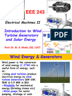 Introduction To Wind Turbine Generators and Solar Energy: Electrical Machines II