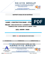 Client: Construction Imane - Etpbh Bouziane Projet:: Rapport D'Analyse de Matériau