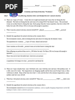 Evolution and Natural Selection Worksheet