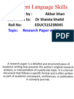 Research Paper Writing by Akber KHN