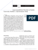 (23350245 - Balkan Journal of Dental Medicine) Prevalence of Temporomandibular Disorder in Turkish University Students - A Questionnaire Study