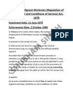 Inter State Migrant Workmen Regulation of Employment and Conditions