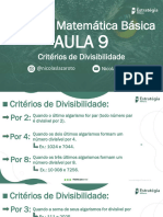 Aula 09 - Critérios de Divisibilidade - Slides