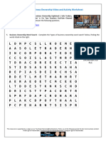 Types of Business Ownership Activity Worksheet Linked To Video