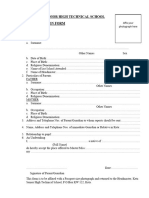 Admission Form With Undertaking Form