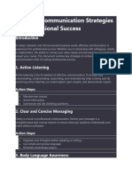 Effective Communication Strategies For Professional Success