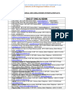 Tableau Des Organismes Partenaires Internationaux