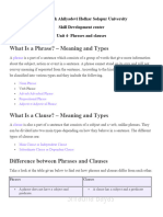 Paper 1unit 4 Phrases and Clauses