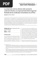 Und. I - La Extensión de Los Efectos Del Convenio Colectivo Frente A La Representatividad Negocial de Los Sindicatos Minoritarios