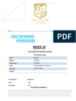 Gas Exchange Homework: Week 10