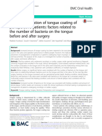 Clinical Observation of Tongue Coating of Perioperative Patients: Factors Related To The Number of Bacteria On The Tongue Before and After Surgery