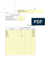 Planilla de Excel de Costo de Recetas Por Porciones