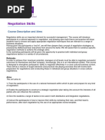 Negotiation Skills Syllabus