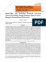 Knowledge and Attitudes Towards Cervical Cancer Screening Among Students Aged 18-30 at Kampala International University