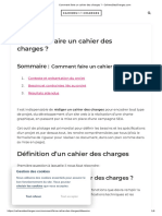 Comment Faire Un Cahier Des Charges