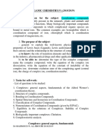 Introduction To Coordination Chemistry