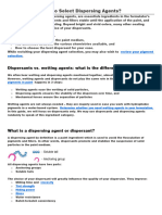 How To Select Dispersing Agents