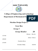 Design Project 3rd Gear Reduction Gearbox