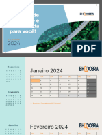 Calendário Mensal de 2024 Minimalista Verde