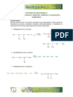 Reacciones de Alcanos, Alquenos, Alquinos y Compuestos Oxigenados