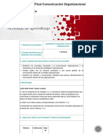 Examen - Actividad 6, Evaluación Final Comunicación Organizacional