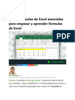 Las 17 Fórmulas de Excel Esenciales para Empezar y Aprender Fórmulas de Excel