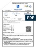 Electronic Reservation Slip (ERS) : 4902811661 12705/SC INTERCITY Second Sitting (RESERVED) (2S)