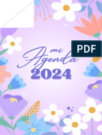 Agenda Calendario 2024 Documento A4 Flores Lila