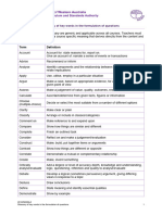 Glossary of Exam Formulation Vocabulary