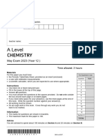 A Level Chemistry May 2023