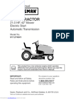 Craftsman 21HP 42 Cut - Owners - Manual