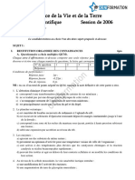 Orniformation Probatoire 2006 D SVT