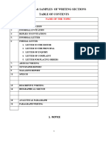 Formats of Writing Sections For Grade 1-12