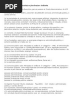 Exercícios Sobre Administração Direta e Indireta