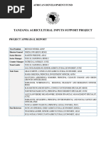 Tanzania - Agricultural Inputs Support Project Ps - Project Appraisal Report