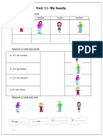 Unit 11: My Family.: Exercise 1: Look and Write Father Mother Sister Brother