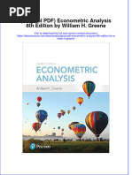 Full Download Original PDF Econometric Analysis 8th Edition by William H Greene PDF