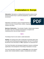 Rise of Nationalism in Europe