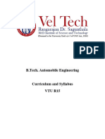 B.tech. Automobile Engineering Curriculum and Syllabus