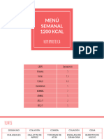 Menú Semanal 1200 Kcal