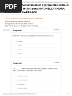 Historial de Exámenes para ANTONELLA YADIRA VILLAFUERTE CARRASCO - Autoevaluación 3 (Preguntas Sobre El Libro, Páginas 189-211)