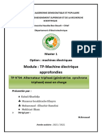 Module: TP-Machine Électrique Approfondies: Master 1 Option: Machines Électriques