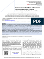 Study Efficacy Selective Nerve Root Block Patients Lumbar Radiculopathy Disc Prolapse