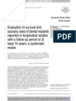 Evaluation of Survival and Success Rates of at Least 10 Years