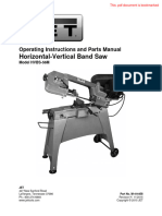 Jet Horizontal Band Saw Model 414458 Manual